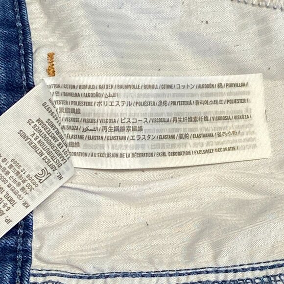 Hollister Strappy Denim Jumpsuit Wide Leg Zip Front Fitted S Faded Jean Overalls - Picture 11 of 12